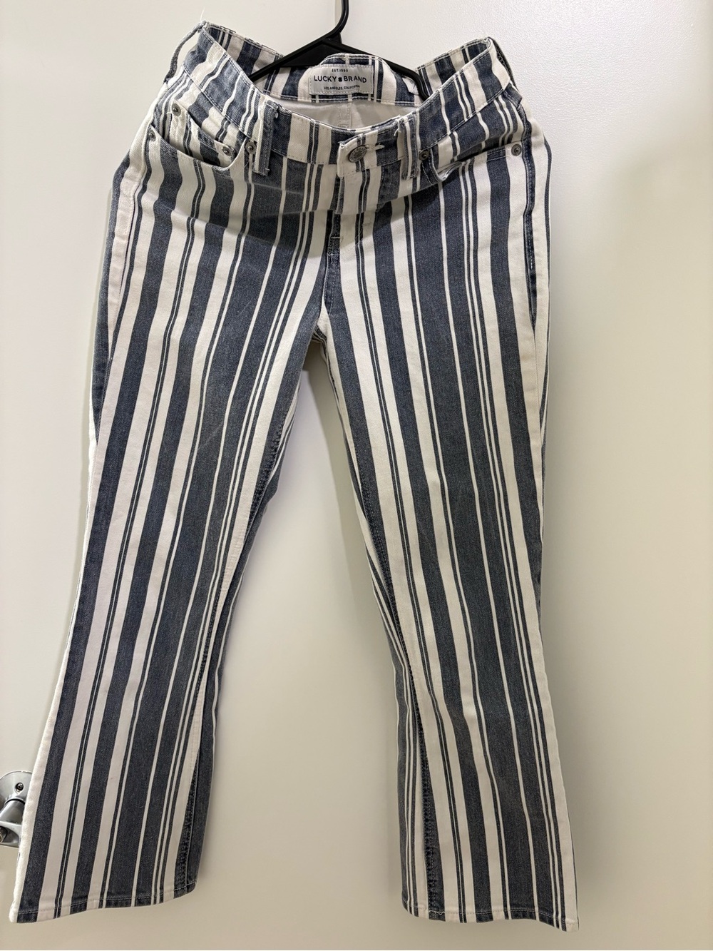 Lucky Brand Striped Jeans Womens 0 25 Blue Cream Denim Pants